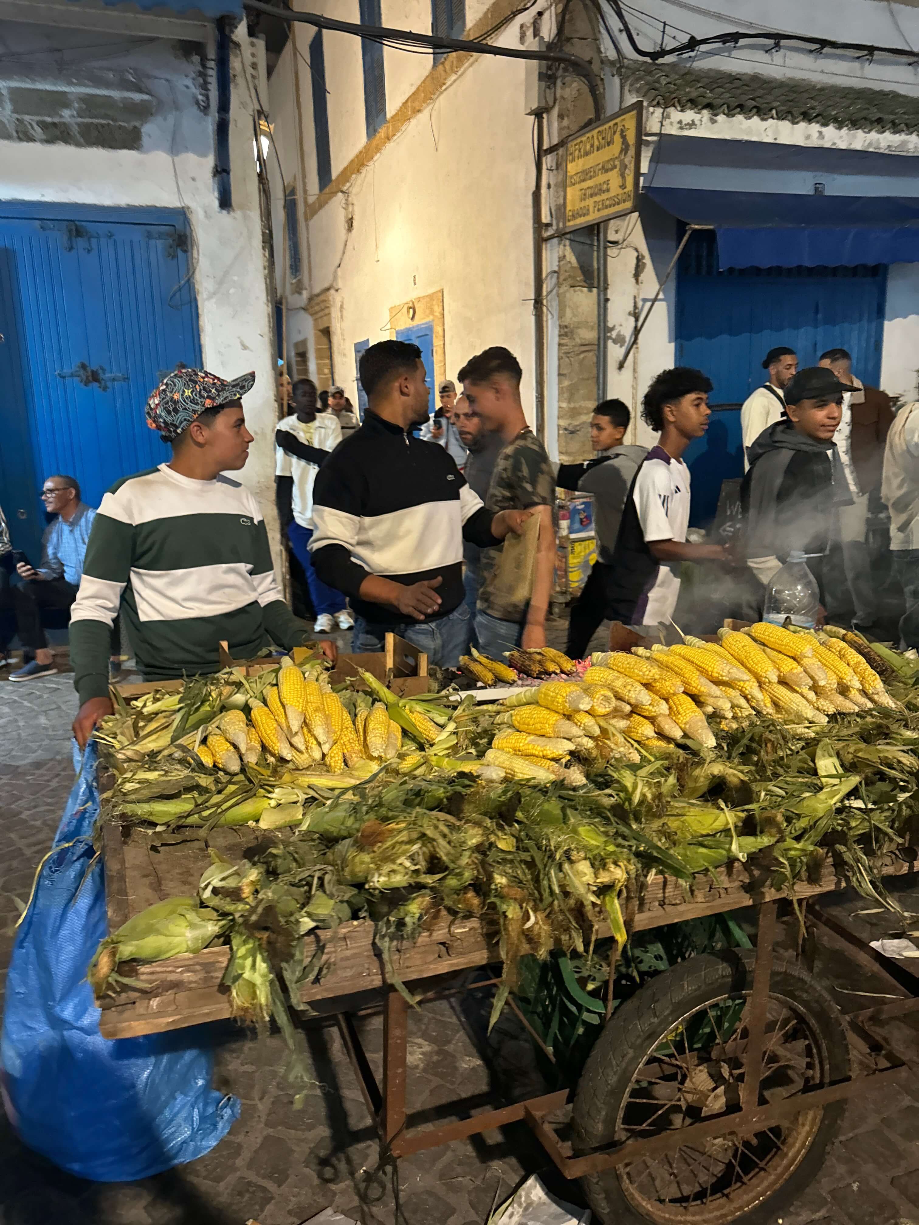 Corn vendor at market